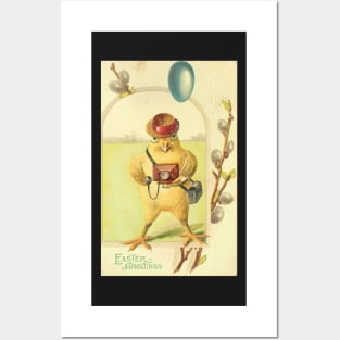 Vintage Easter Chicken Cameraman Posters and Art